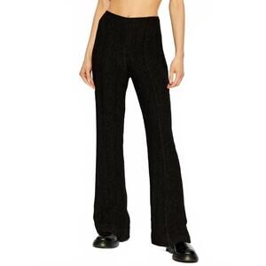 NEW GANNI viscose stretch crepe flared pants in black